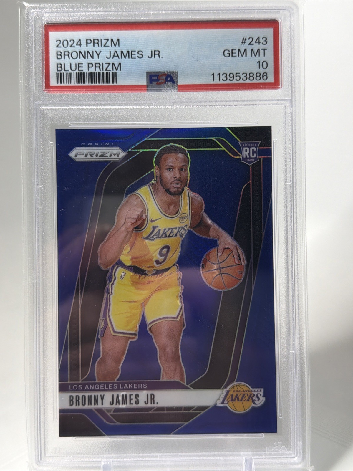 2024 Panini Prizm Bronny James Jr Blue Prizm PSA 10 #243 170/199
