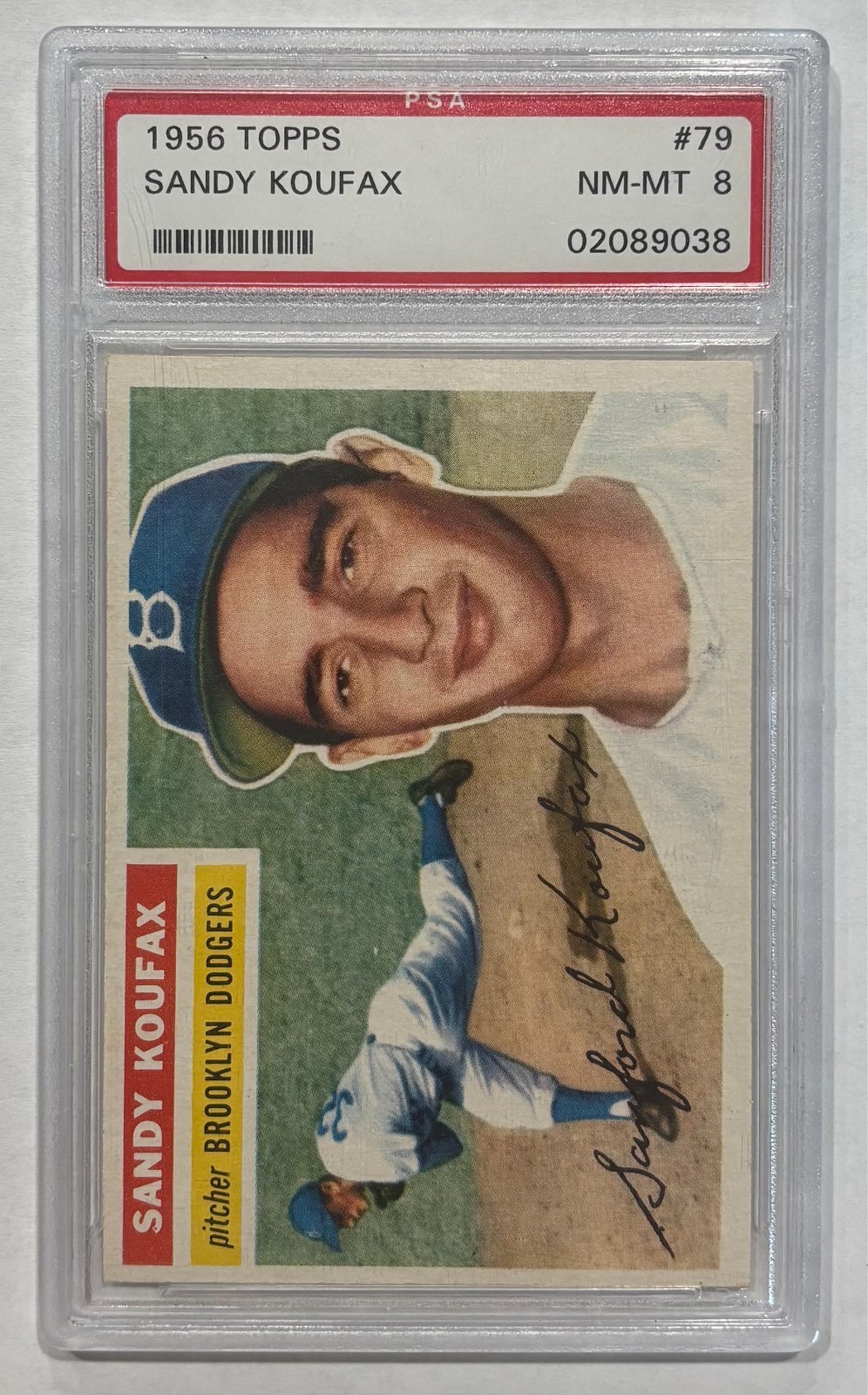 1956 Topps - Sandy Koufax #79 White Back PSA 8