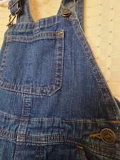 Wrangler Denim Overalls 4T 100 Cotton Unisex Blue Relaxed USA Vintage