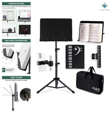 Sheet Music Stand Adjustable Height 35-55" Portable Black