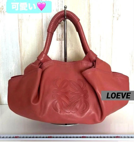 Loewe Nappa Aire Pink Leather Tote Handbag Elegant Designer Fashion