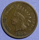 1908 Indian Head Cent Penny 117-Year-Old Penny W2