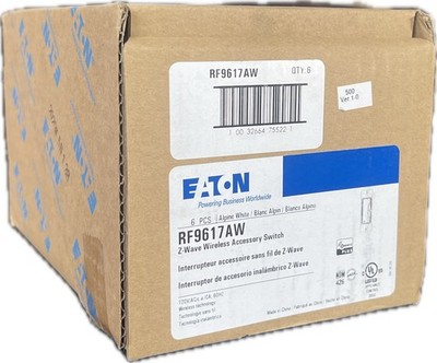 Eaton RF9617AW Z-Wave Plus Wireless Accessory Switch Alpine White - 6 Pack