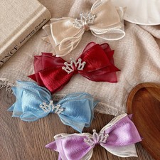 Cute Princess Crown Bow Party Hairpins Children Girls Kids Hair Clips Barrettes