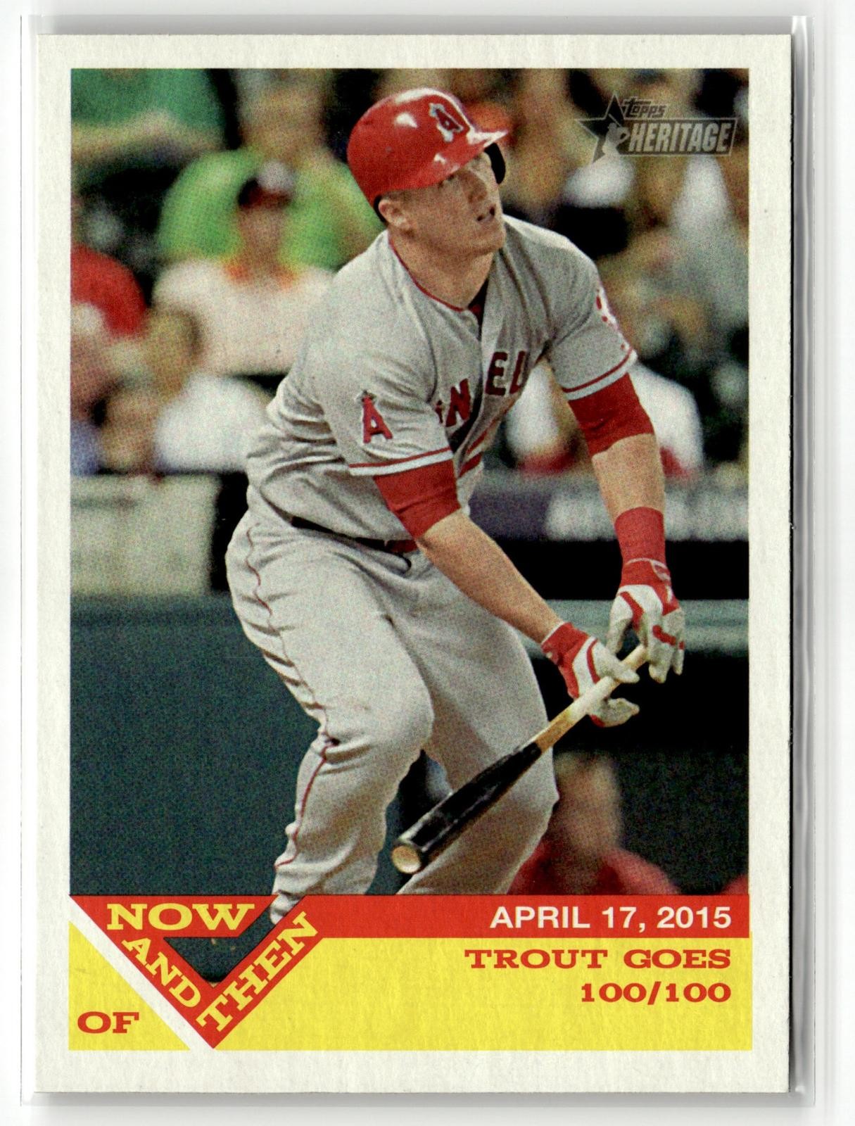 Mike Trout 2015 Topps Heritage #NT-4 Now and Then