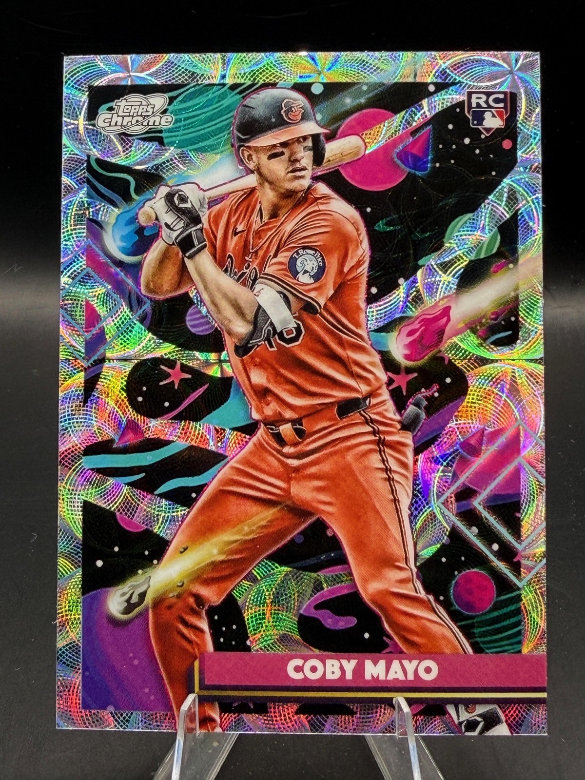 Coby Mayo 2025 Topps Cosmic Chrome Nucleus Refractor #154 RC Orioles