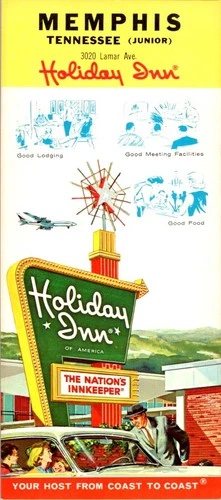 Holiday Inn Memphis Junior Rack Card 1960s Graceland Elvis Presley Lamar Ave