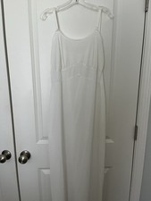 US Union Vintage White Wonder Val nylon white lace trimmed long slip dress sz 36