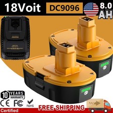 1/4X For Dewalt 18V 8.0Ah 18 VOLT Li-ion Battery/Charger DC9096 DC9098 DC9096-2