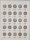 1916-1928 Silver Mercury Dime Collection w/ Harris album Lot #1