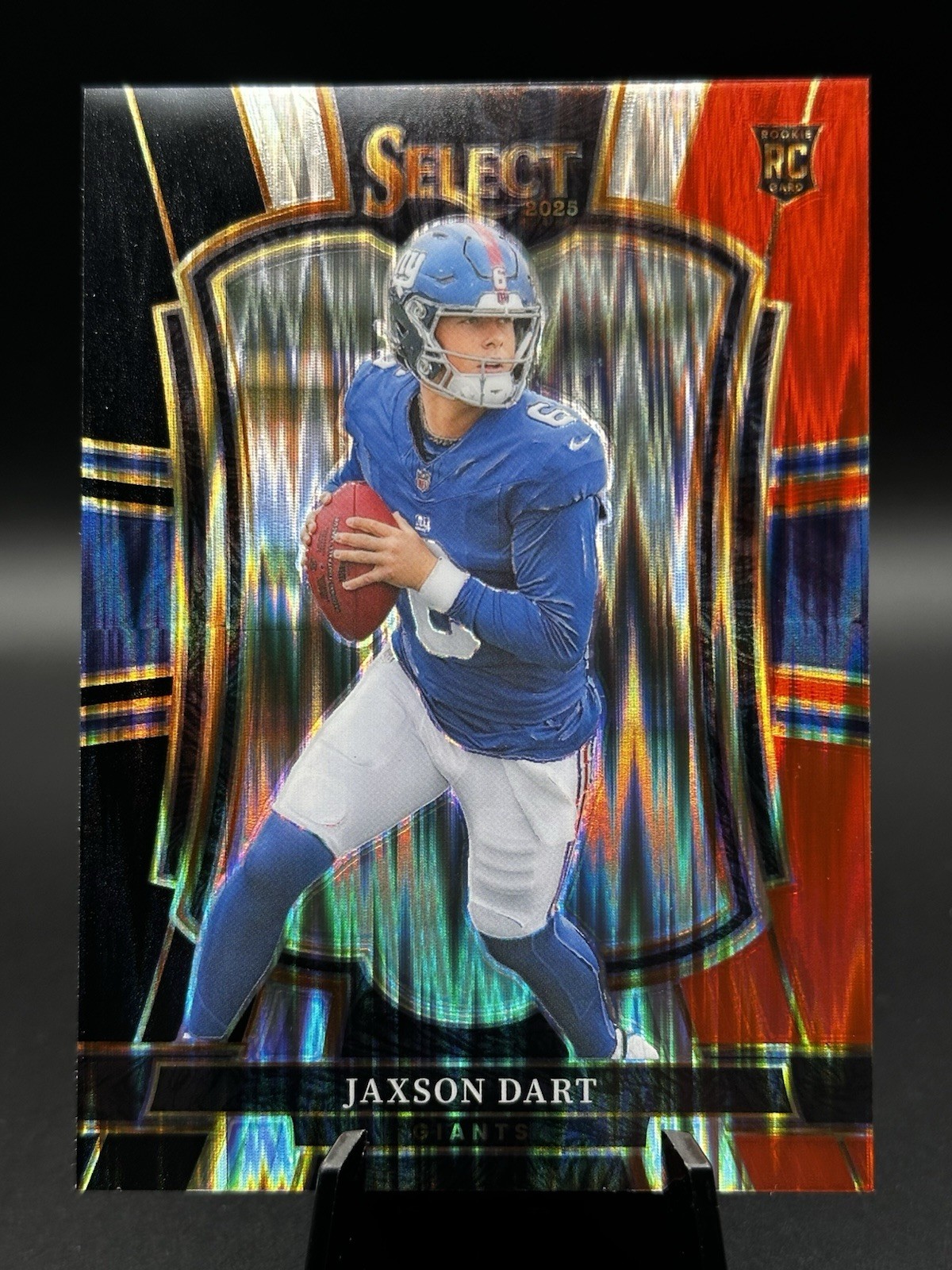 2025 Panini Select - Premier Level Jaxson Dart #193 Black & Red Shock Prizm (RC)