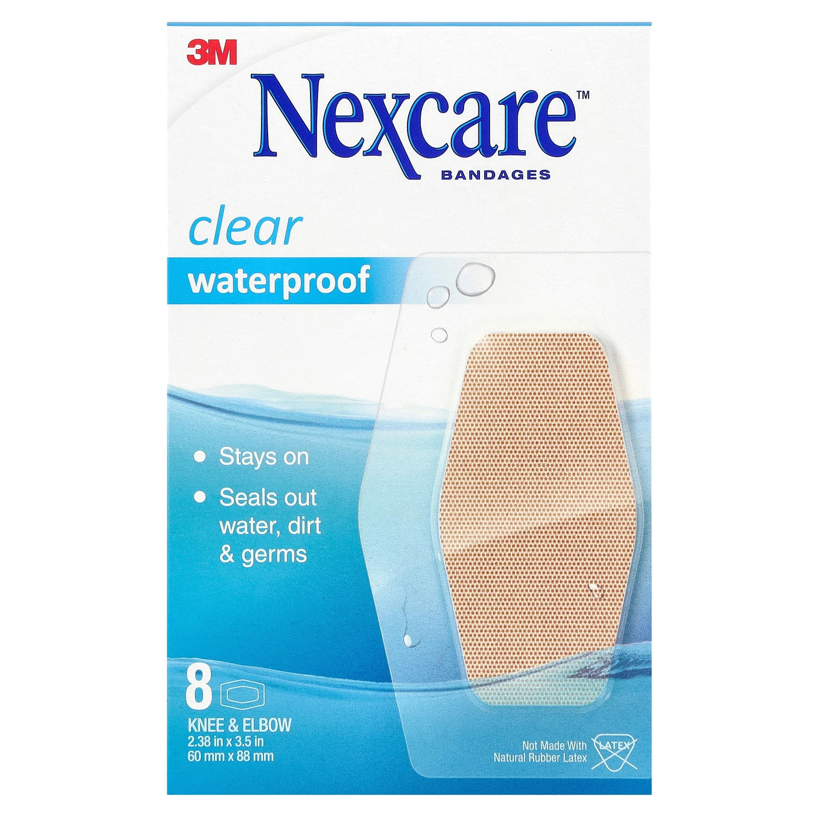 Прозрачные водонепроницаемые бинты для колена и локтя, 8 бинтов