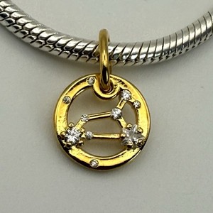 Authentic Pandora Leo Zodiac Talisman Pendant Charm 14k Gold Plated with Sparkling CZ