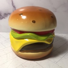 Cheeseburger Ceramic Coin Bank 6” Kitsch Hamburger 2013 Target 060020745
