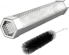 Pellet Smoker Tube, 1 Pack 12'' Smoker Tube with Brush, Premium Stainless Steel,