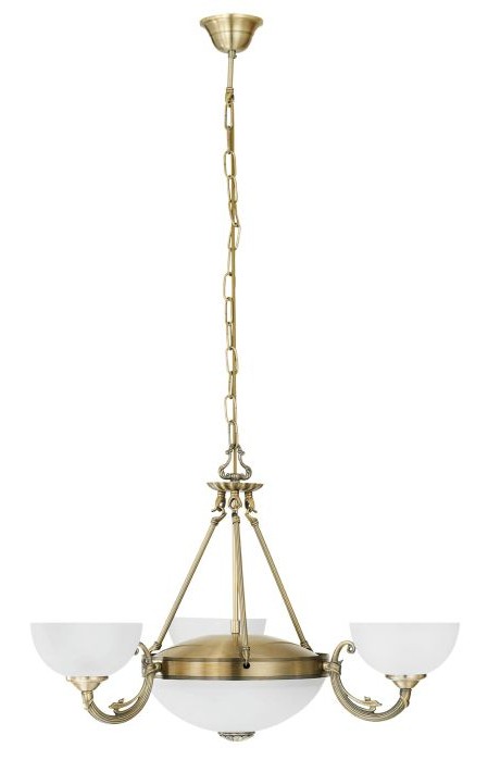 SAVOY PATINATED/ WHITE PENDANT LIGHT 3X E14/ 40W IP20 82748
