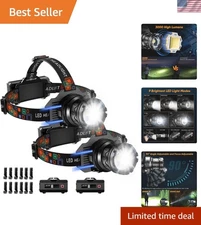 Waterproof Headlamp with Rear Safety Light