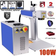 US JPT MOPA M7 100W Fiber Laser Marking Machine Metal Steel Engraver ColorMarker