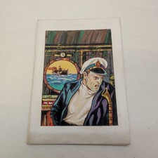 Disegno a tempera scena di battaglia marina probabile bozzetto illustrazione