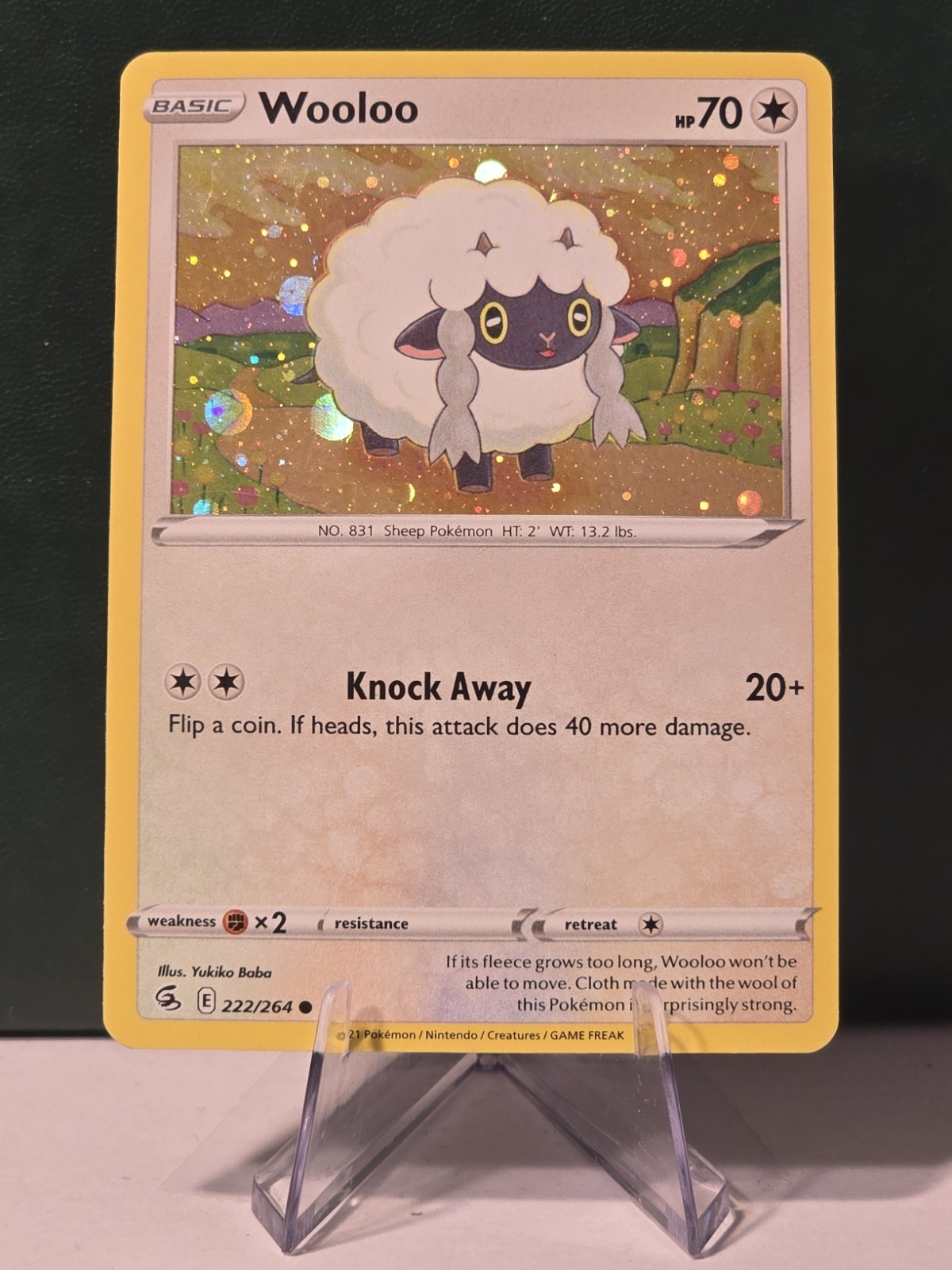 Wooloo 222/264 Cosmos Holo Common Fusion Strike Pokemon TCG Card MP