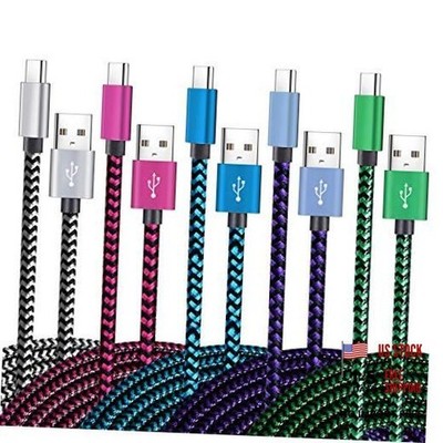 USB Type C Cable Fast Charging, Tpc001 5 Pack(6Ft 3A) Braided C Charger