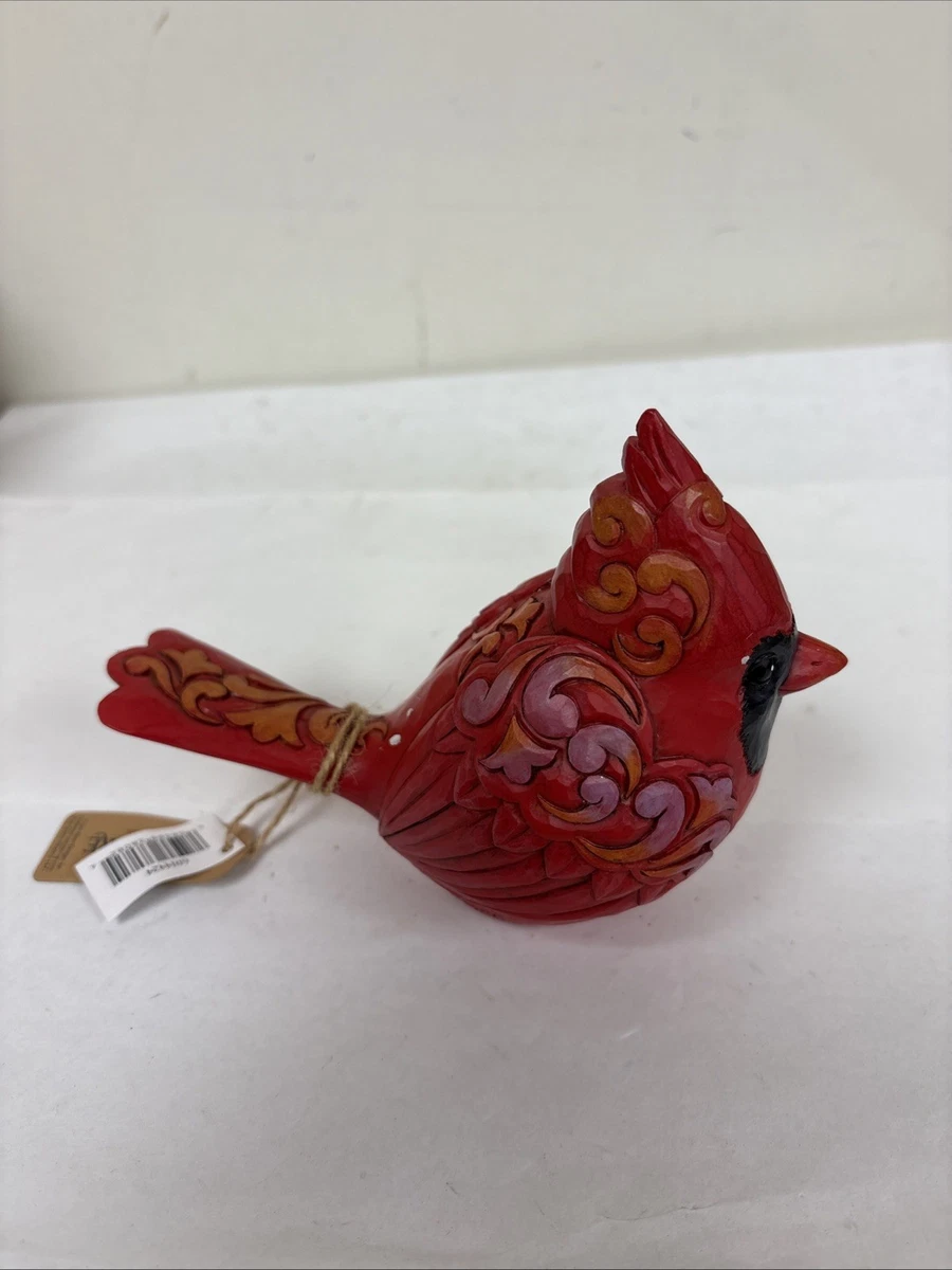 Jim Shore Pupazzo Di Neve Con Cardinale - Ornamento Natalizio In Resina Di Pietra, Altezza 11,2 Cm