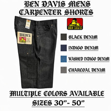 Ben Davis Carpenter Shorts Multiple Colors Indigo, Black Indigo Washed Denim
