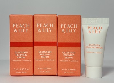 Peach & Lily Glass Skin Refining Serum Travel Mini Size 0.16 oz/5mL Each 3-pack