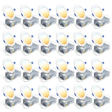 24 Pack 4 Inch Recessed Ceiling Light, Dimmable, 2700K-5000K 5CCT, 750LM 9W 1...