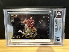 2021-22 Panini Noir Spotlight Scottie Barnes RC Gold Ink AUTO BGS 8.5 NM-MT+