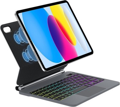 SENGBIRCH Tastaturhülle für iPad 11'' A16 2025/10 10,9'' QWERTZ schwarz mit Beleuc