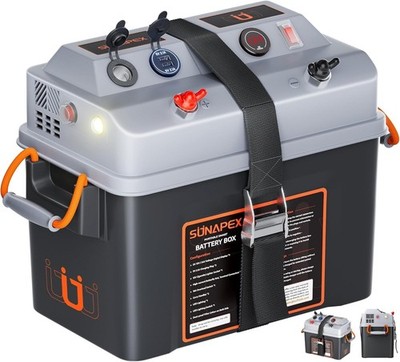 Smart Battery Box 12V/24V Power Center - Multi Ports & Circuit Breaker f