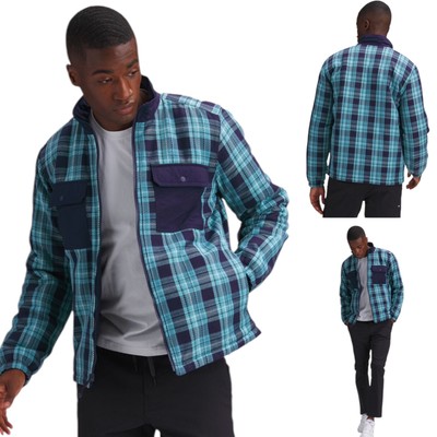 OUTERKNOWN Blanket Evolution Jacket Navy Turquoise Plaid Men s Size XL $328 NEW