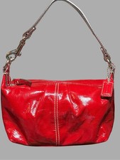 Stunning Vintage Coach Y2K Red Patent Leather Demi Bag