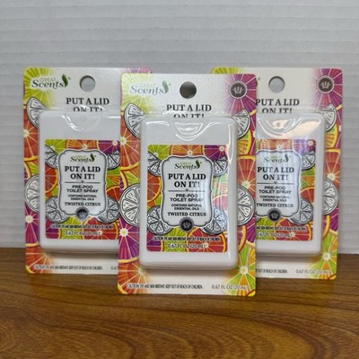 3pk Great Scents Put A Lid On It 1 Pre-Poo Toilet Spray Mini Travel .067 fl. oz