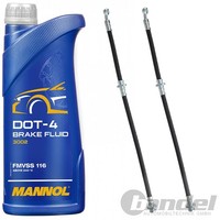 2Xbremsschlauch VORDERACHSE+1L Mannol Dot 4 Passend FüR Nissan Micra 2 K11