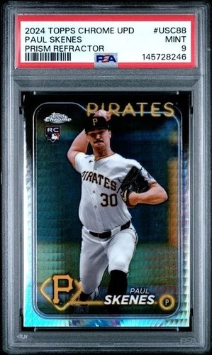 2024 TOPPS CHROME UPDATE PAUL SKENES PRISM REFRACTOR ROOKIE #USC88 PSA 9 MINT