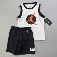 Jordan 2 PC Set Youth 5-6 Years White Black Jumpman 23 Jersey  Shirt NWTs