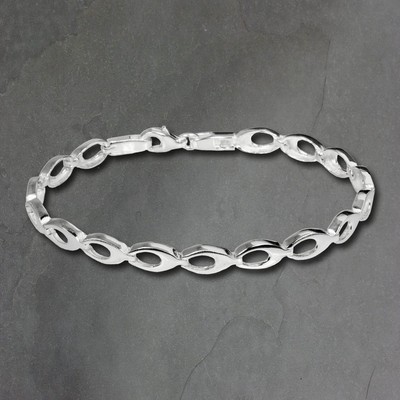 SilberDream 19cm Silberarmband oval matt silber Damen Armschmuck SDA401