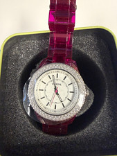Fossil Women’s Analog Quartz Watch Pink Plastic Bracelet, Box, Untested