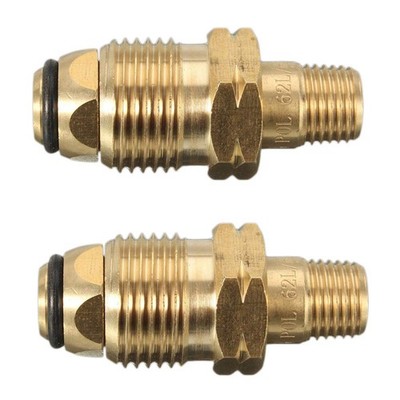 FASTROHY 2 Packs Universal Propane LP LPG Gas Cylinder 1/4 inch (6 mm), Gold 