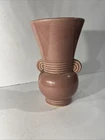 Vintage 1930’s Brush McCoy Pottery Art Deco Style # 527 Rose Pink Vase 8”high