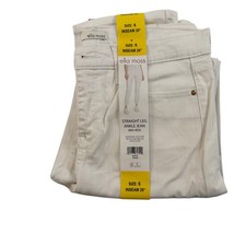 Ella Moss Womens White Straight Leg Ankle Jean Mid-Rise Size 6 Inseam 29 NEW