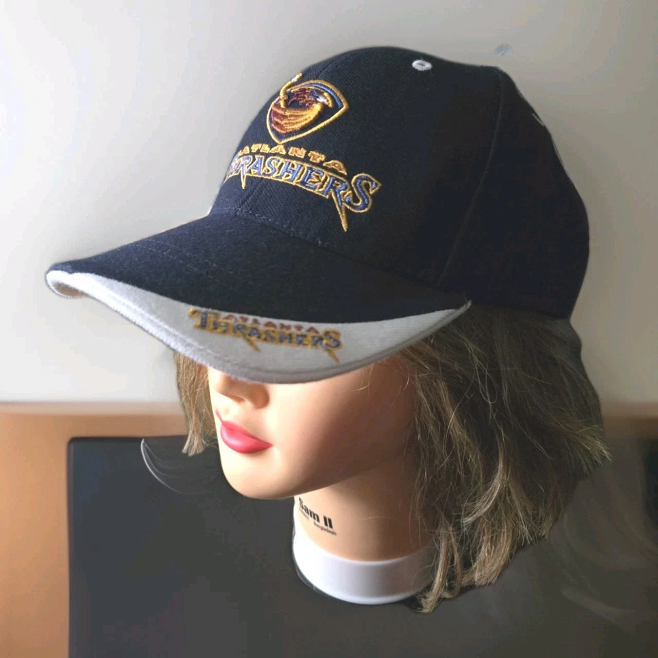 De Colección Atlanta Thrashers Twins Enterprise Sombrero Azul Gorra Gancho y Lazo NHL Años 90 Foto 4 de 4