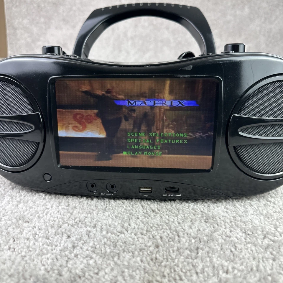 GPX BD707B портативный DVD CD-плеер бумбокс AM FM-радио ЖК-экран с пультом дистанционного управления - Изображение 2 из 4