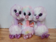 TY Beanie Boos - AVERY & KENYA Ostrich (Glitter Eyes)(Medium Size - 7-9" inch)