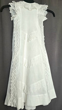 ANTIQUE FRENCH CHRISTENING GOWN Victorian Edwardian Broderie Anglaise Lace 1910