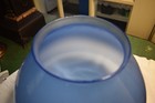 Vintage Blue Glass 12” D. Schoolhouse Pendent Ceiling Lamp Shade 6” Fitter — photo 4