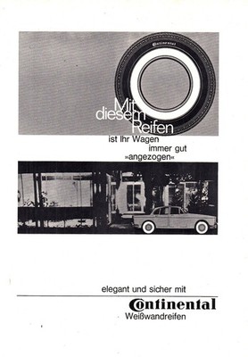 3w27045/ Reklame / Werbung aus 1964   Continental Weißwandreifen
