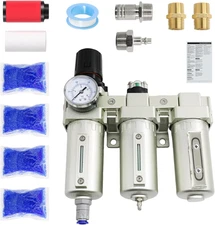 3/4" NPT Industrial Grade 3 Stage Air Drying System, Air Compressor Water Separa